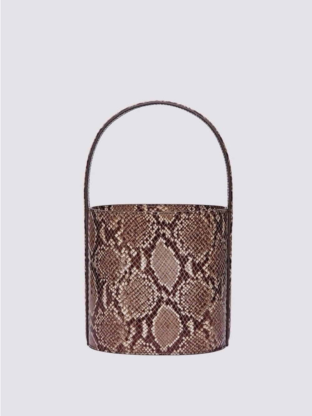 Staud Bissett Bag in Snake Print Top Handle Bucket Bag